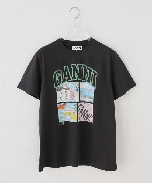 GANNI（ガニー） tシャツ Basic Cotton Jersey Bear Comic Teddy