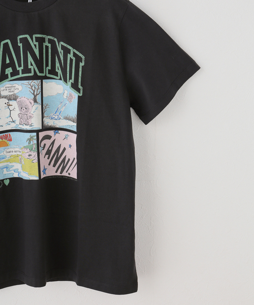 GANNI（ガニー） tシャツ 半袖 Basic Cotton Jersey Bear Comic Teddy