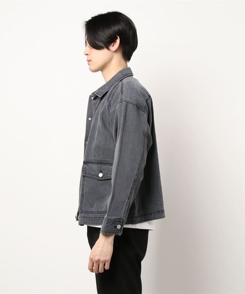「THISIS」 デニムジャケット MEDIUM ブラック メンズ_画像2
