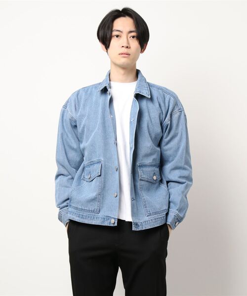 「THISIS」 デニムジャケット MEDIUM ブラック メンズ_画像6