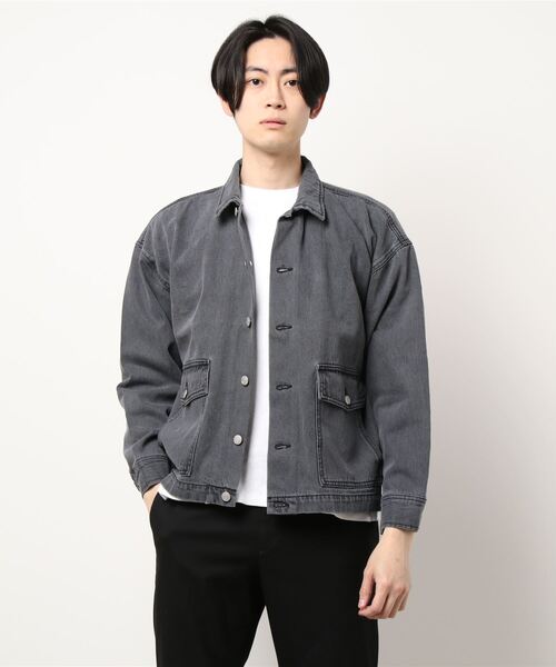 「THISIS」 デニムジャケット MEDIUM ブラック メンズ_画像7