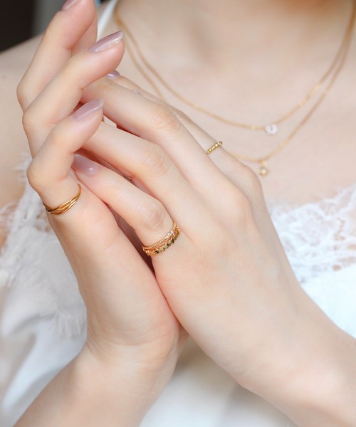 指輪 リング 「WEB限定」K18vermeil スターエタニティピンキーリング レディースの画像