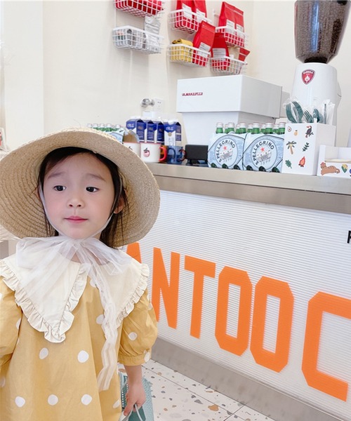 「aimoha」 「KIDS」半袖ワンピース 100 ブルー キッズ_画像6