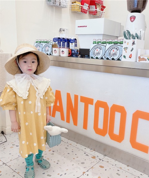 「aimoha」 「KIDS」半袖ワンピース 100 ブルー キッズ_画像7