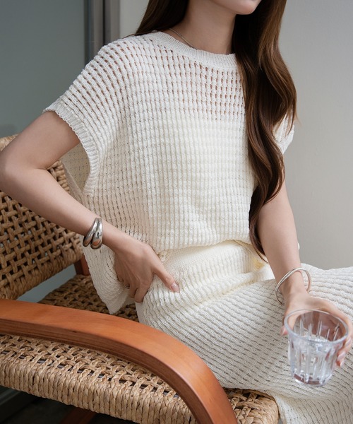 セットアップ メッシュニット春夏セットアップ レディース : ZOZOTOWN