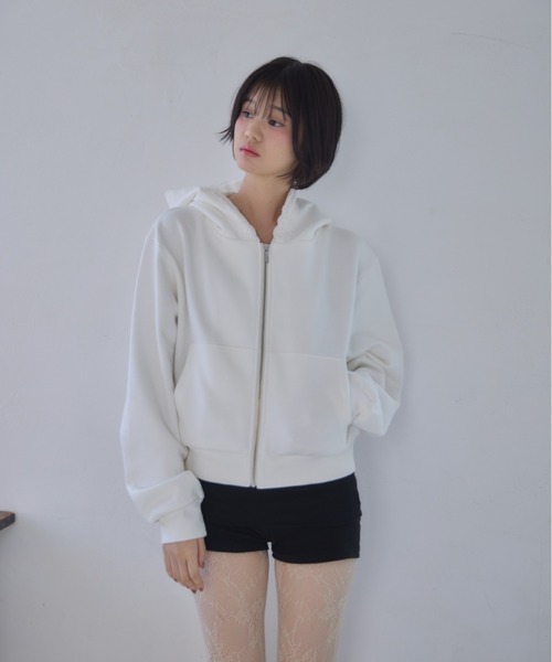 Smyeon ジップアップパーカー FREE ライトブルー レディース