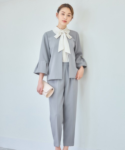「DRESS PLUS」 パンツスーツ M ライトグレー レディース_画像4