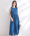 ワンピース 「接触冷感」麻混シアーノースリーブ...の詳細画像4