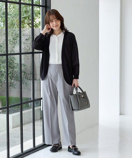 「Honeys」 7分袖ブラウス M スミクロ レディース_画像4