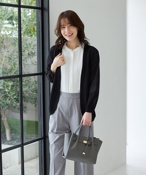 「Honeys」 7分袖ブラウス M スミクロ レディース_画像5