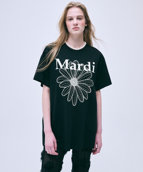 「Mardi Mercredi」 半袖Tシャツ FREE ホワイト×グレー レディース_画像7