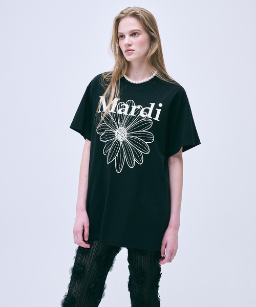 「Mardi Mercredi」 半袖Tシャツ FREE ホワイト×グレー レディース_画像9