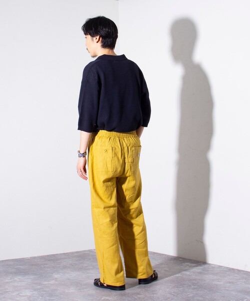 「GEVACO」 7分袖ニット M ミント メンズ_画像3