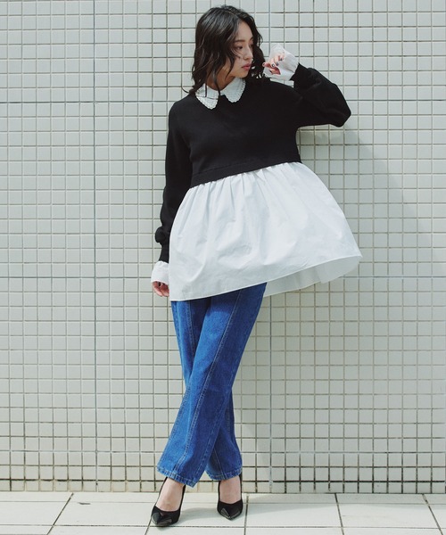 「Narcissus」 デニムパンツ FREE ブラック レディース_画像5