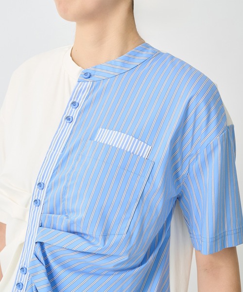 OMMO（オーエムエムオー） ブラウス シャツ 半袖 「」SHIRT DOCKING T 