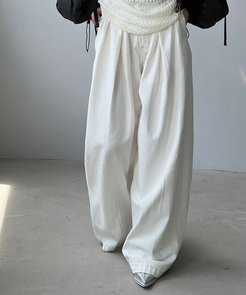 「chuclla」 デニムパンツ L ホワイト レディース_画像2