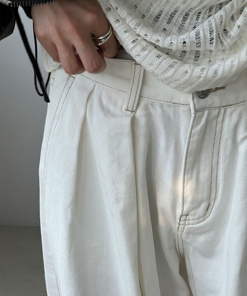 「chuclla」 デニムパンツ L ホワイト レディース_画像5
