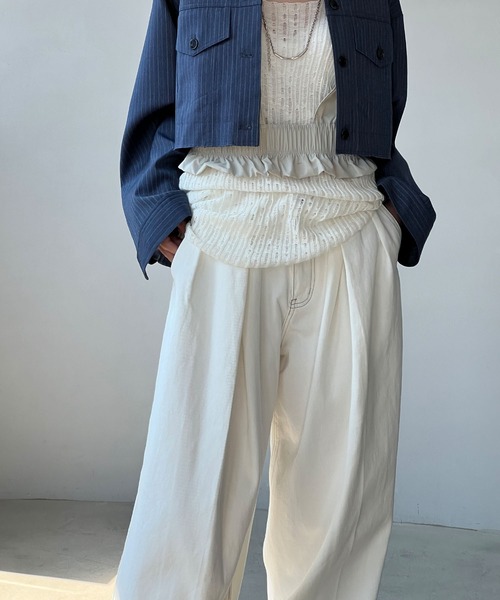 「chuclla」 デニムパンツ L ホワイト レディース_画像9
