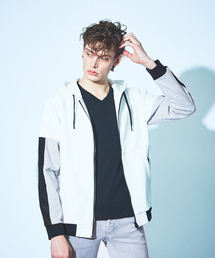5351 POUR LES HOMMES ロングパーカー セール】 【セットアップ対応】コンビネーション サイドジップ