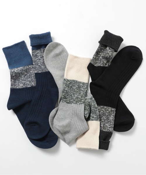 SETUP7（セットアップセブン） 靴下 「SETUP7」3足セットクルーライン