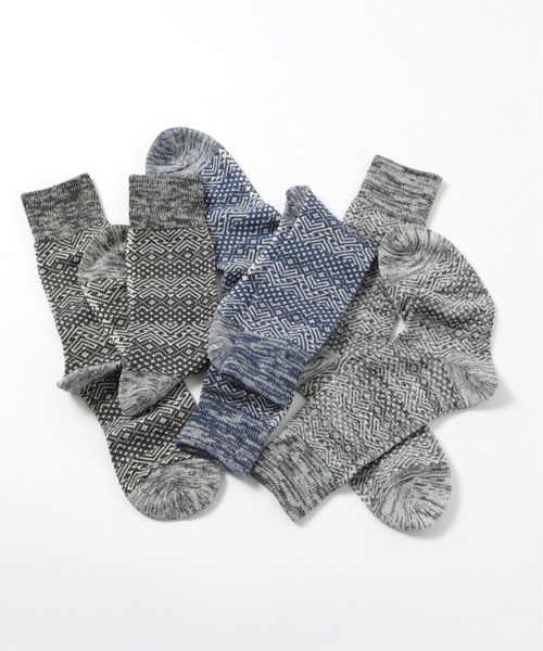 SETUP7（セットアップセブン） 靴下 「SETUP7」3足セットクルーライン