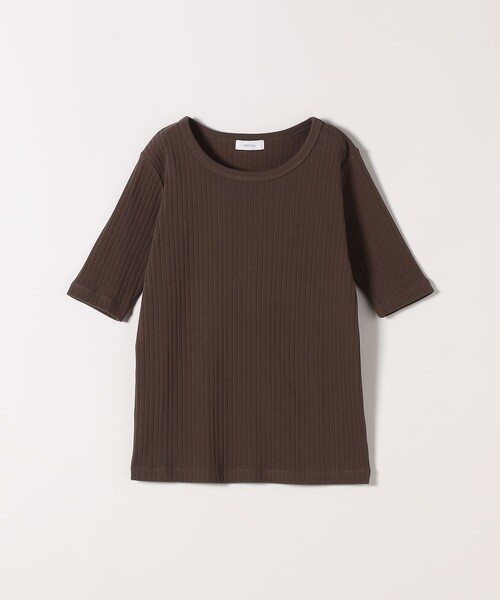 IENA Pe/C トタンテレコハーフスリーブプルオーバー◆新品未使用 SHIPS any tシャツ any:「洗濯機可能」テレコ リブ ハーフスリーブ TEE