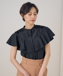 【美品】 ANAYI レースラッフル　ブラウス　ピンク　シャツ　現行品 美品】 ANAYI レースラッフル ブラウス ピンク シャツ 現行品