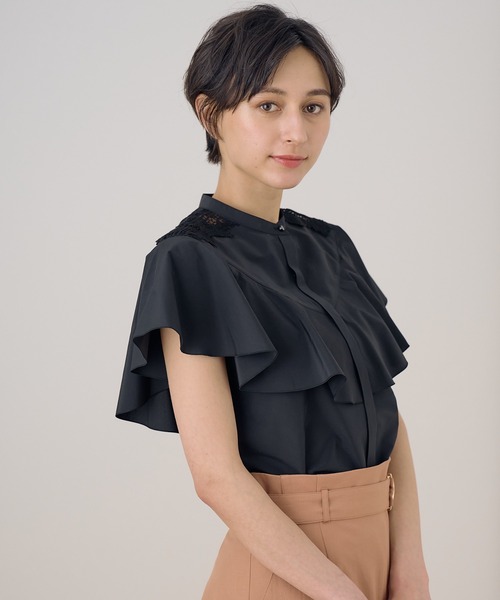 定価27,500円　ANAYI アナイ2023トリアセコットン袖フリルブラウス 楽天市場】【SALE／50%OFF】トリアセコットン袖フリル ブラウス