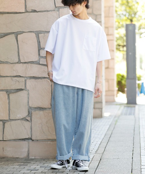Bling Leads tシャツ 梨地ストレッチジャージ / オーバーサイズ