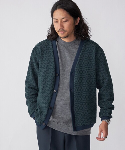 SHIPS（シップス） カーディガン SHIPS: 「洗濯機可能」ジャカード 小