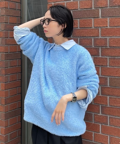 セーター ニット 韓国ブランド NOMANUAL ノーマニュアル CROPPED HAIRY 