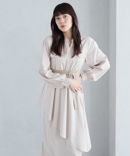 LADYMADE ワンピース レイヤードスカートシャツワンピース