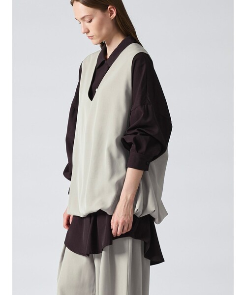ベスト ジレ mizuiro ind ワイドVネックベスト レディース mizuiroind ベスト ジレ mizuiro ind ワイドVネックベスト