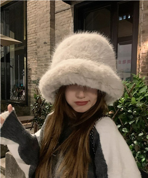 Ritomo De Ricco 帽子 ハット ふわふわファーバケットハット