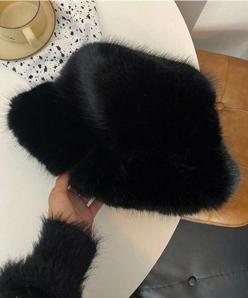 Ritomo De Ricco 帽子 ハット ふわふわファーバケットハット