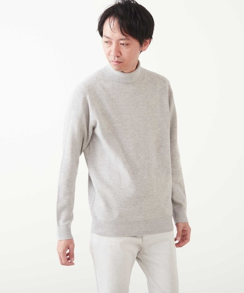 MEN'S MELROSE セーター ニット ミドルゲージリッジタートルネック