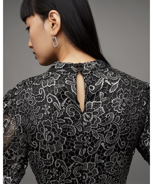 ALLSAINTS ワンピース CAMILA BRODERIE ASYMMETRIC HEM DRESS 