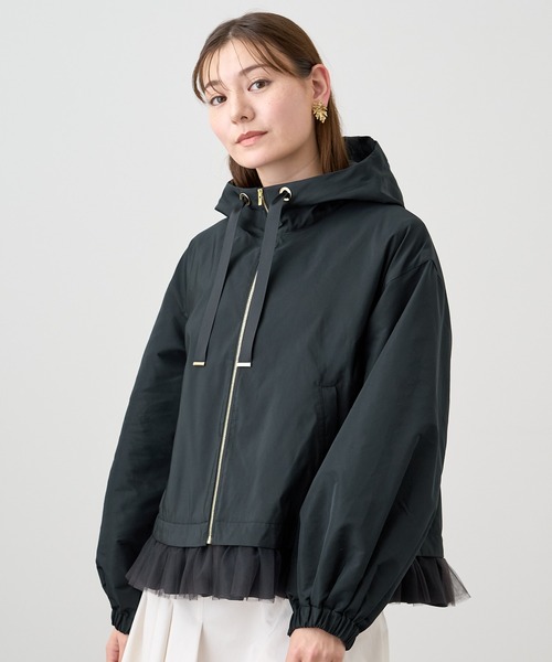 ♡美品♡ ドゥロワー　レースノーカラージャケット　花柄　ネイビー　定価16万 ♡美品♡ ドゥロワー レースノーカラージャケット 花柄 ネイビー 定価