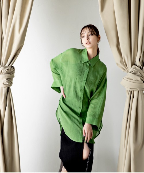 ブラウス シャツ 「WEB限定」-CIEL'AIR- リネンビッグシャツ レディース MILLION CARATS ブラウス シャツ 「WEB限定」-CIEL'AIR- リネン