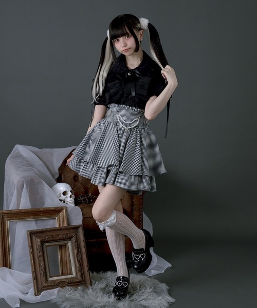 Pal elfy スカート ハートバックルベルトフレアスカート