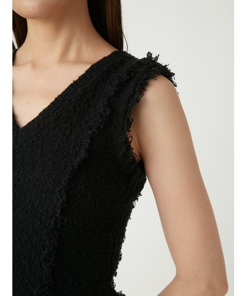 FRAY I.D ワンピース ツィードフリンジ2wayニットワンピース  