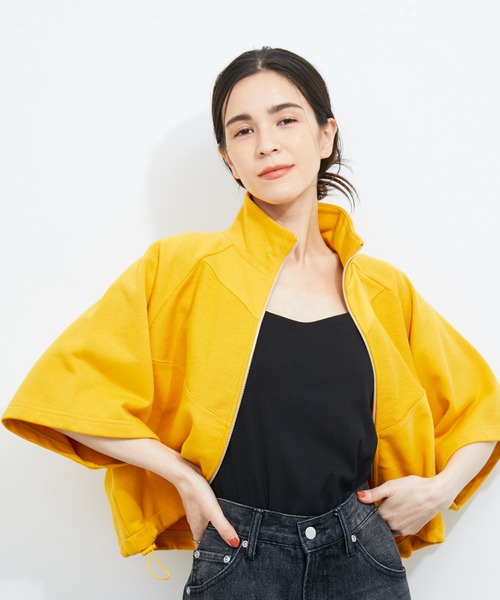 tシャツ 「セットアップ対応」ジップカットトップス レディース