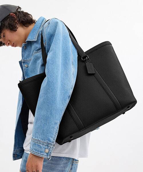 COACH ブラックトートバッグ L1J 6088 COACH トートバッグ ゴッサム ジップ トート バッグ メンズ