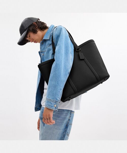 COACH ブラック トートバッグ　ビジネスバック　レディース　メンズ COACH トートバッグ ゴッサム ジップ トート バッグ メンズ