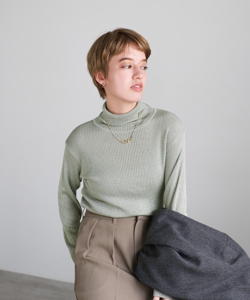 DOLCE & GABBANA ラメハイネックニット ブラウン F*YC134 select MOCA（セレクトモカ） ニット セーター ラメリブハイネック