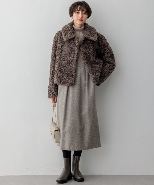 23区（ニジュウサンク） ワンピース シルクネップヘリンボーン