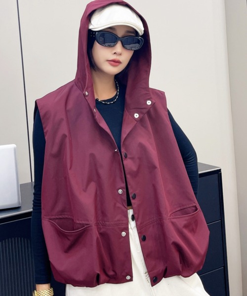 ベスト ジレ ギャザーバルーンベスト レディース ap retro ベスト ジレ ギャザーバルーンベスト レディース