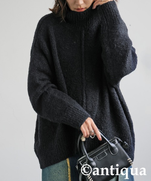 新品未使用タグ付✨ Arpege story ハイネック ニット ファー付 黒 新品未使用タグ付✨ Arpege story ハイネック ニット ファー付 黒