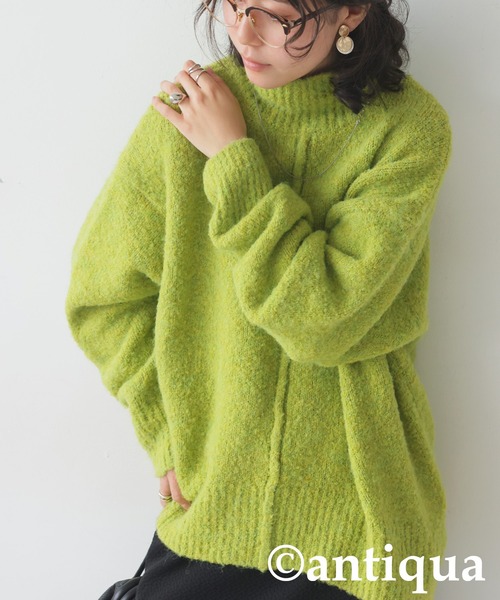 antiqua ニット セーター ブークレハイネックニット レディース