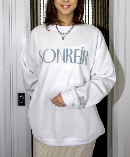 トレーナー スウェット 袖も映える レトロ スウェット トレーナー 韓国 ファッション レディース メンズ | Candlestick | 02